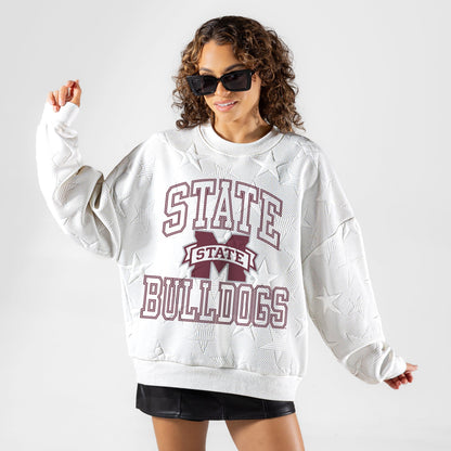 MISSISSIPPI STATE BULLDOGS BIG PLAY ENERGY EMBOSSED STAR CREWNECK