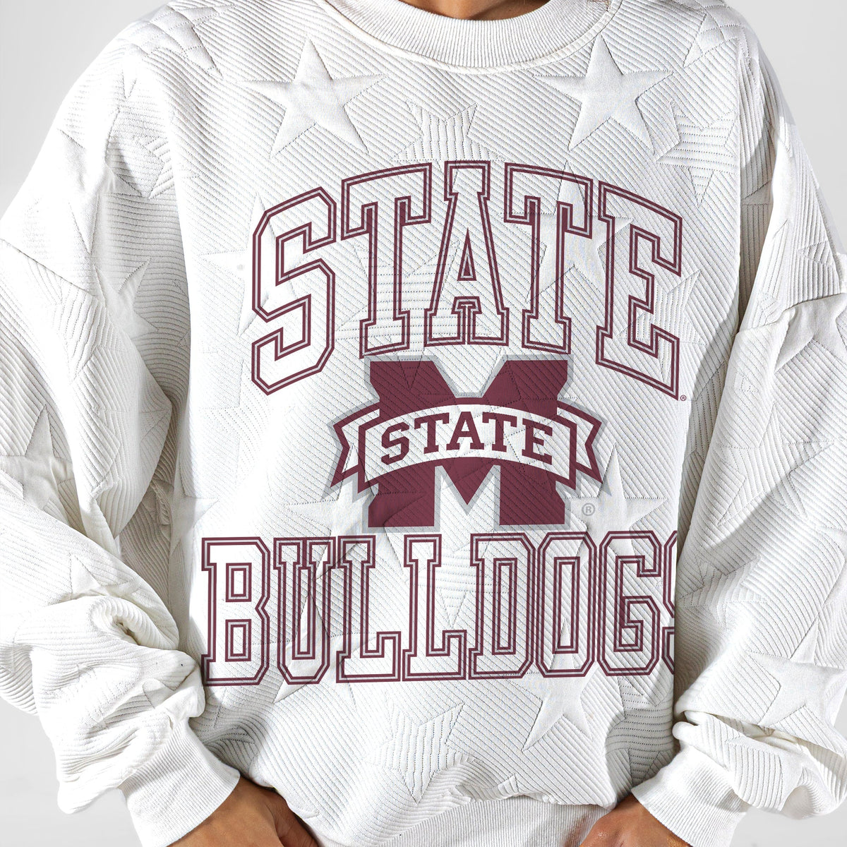 MISSISSIPPI STATE BULLDOGS BIG PLAY ENERGY EMBOSSED STAR CREWNECK