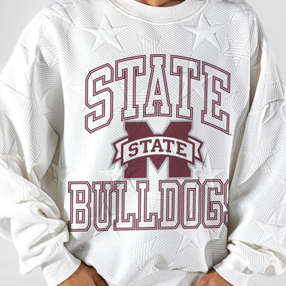 MISSISSIPPI STATE BULLDOGS BIG PLAY ENERGY EMBOSSED STAR CREWNECK
