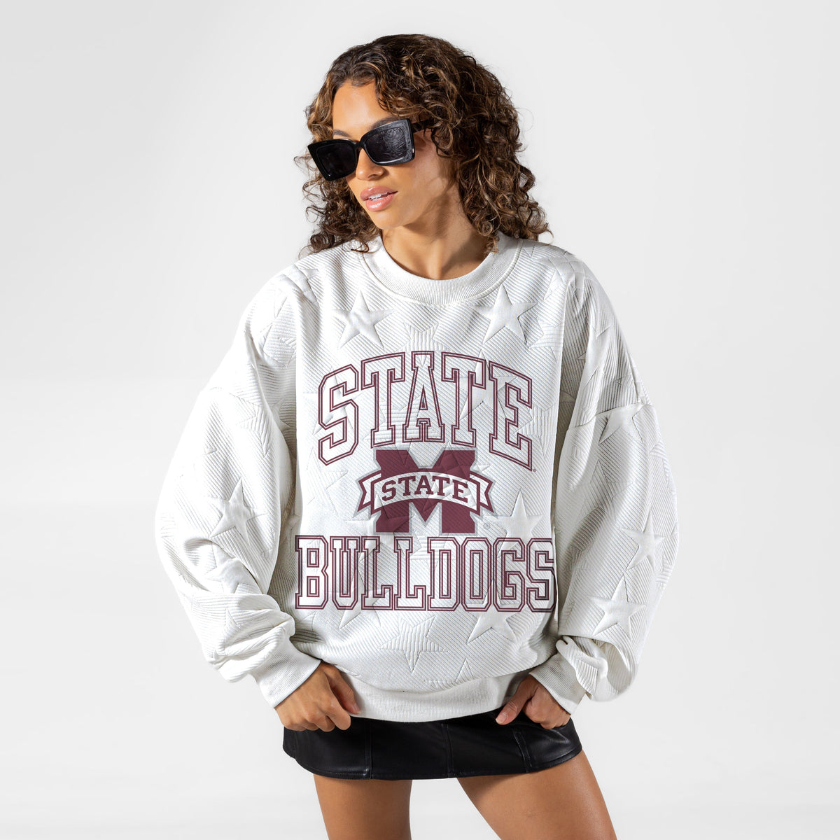 MISSISSIPPI STATE BULLDOGS BIG PLAY ENERGY EMBOSSED STAR CREWNECK