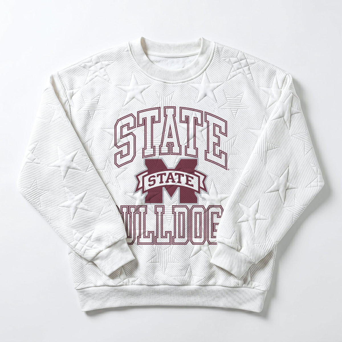 MISSISSIPPI STATE BULLDOGS BIG PLAY ENERGY EMBOSSED STAR CREWNECK