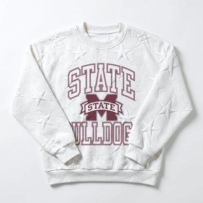MISSISSIPPI STATE BULLDOGS BIG PLAY ENERGY EMBOSSED STAR CREWNECK
