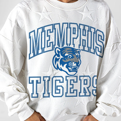 MEMPHIS TIGERS BIG PLAY ENERGY EMBOSSED STAR CREWNECK
