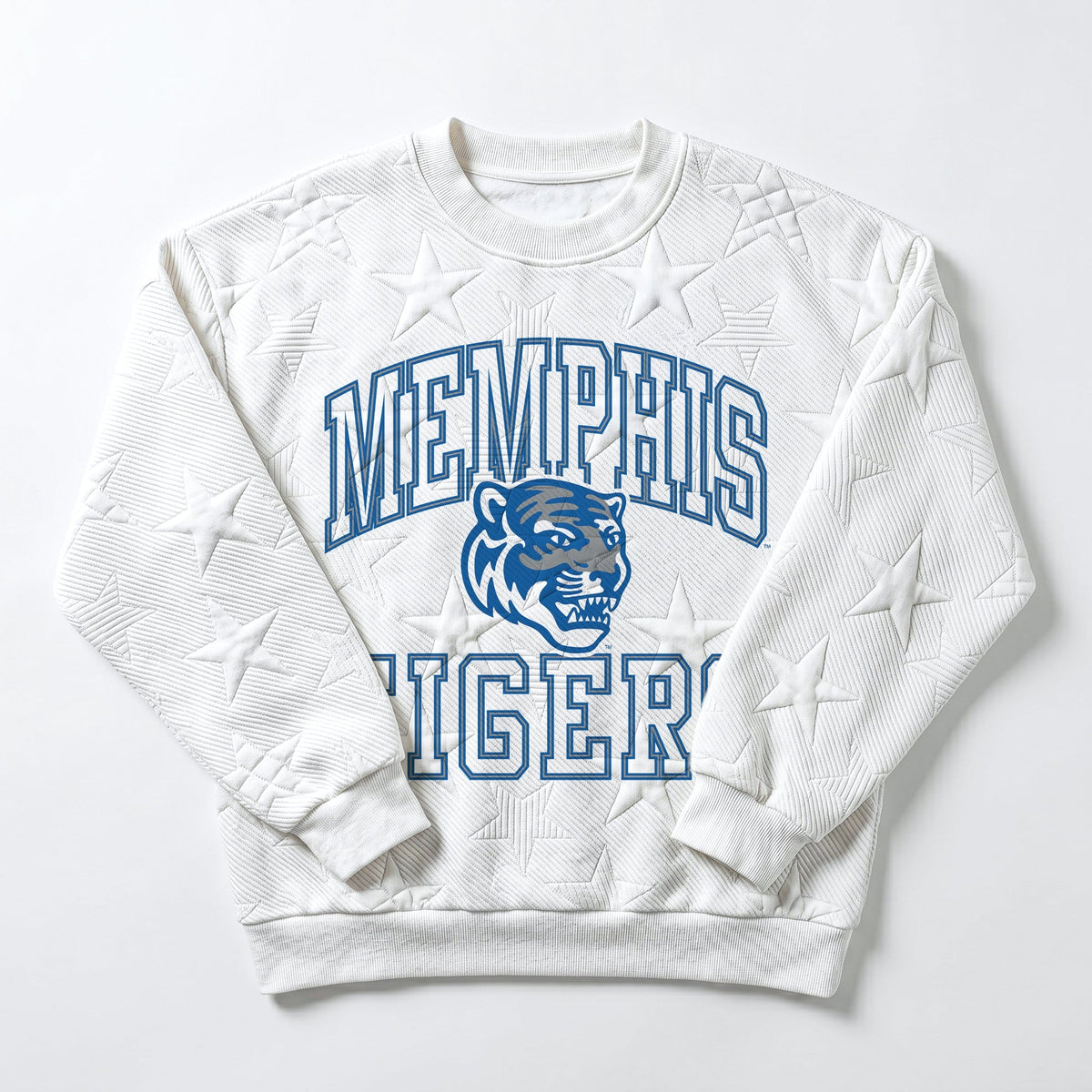 MEMPHIS TIGERS BIG PLAY ENERGY EMBOSSED STAR CREWNECK