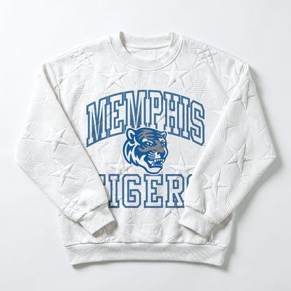 MEMPHIS TIGERS BIG PLAY ENERGY EMBOSSED STAR CREWNECK