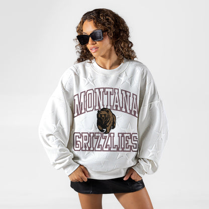 MONTANA GRIZZLIES BIG PLAY ENERGY EMBOSSED STAR CREWNECK