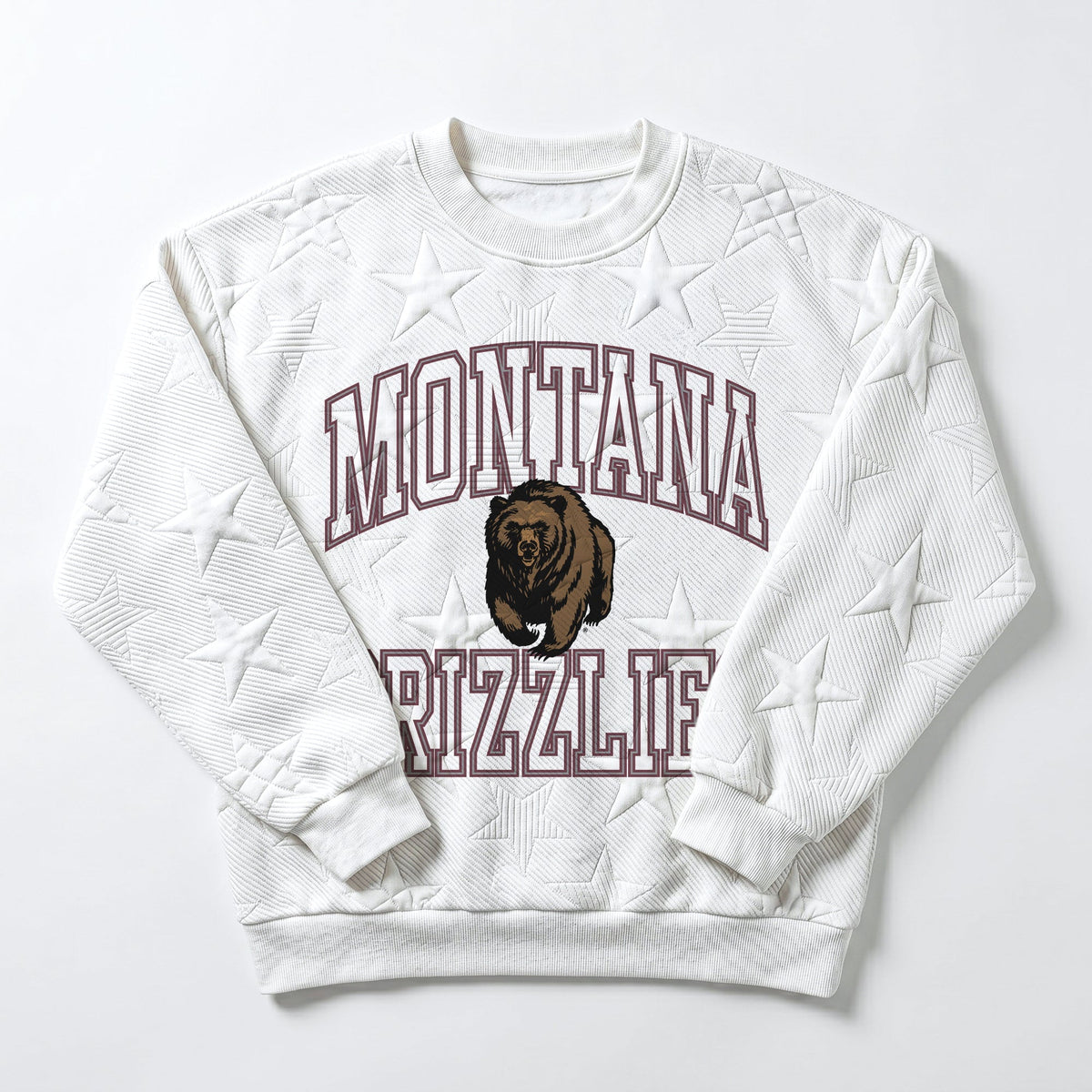 MONTANA GRIZZLIES BIG PLAY ENERGY EMBOSSED STAR CREWNECK