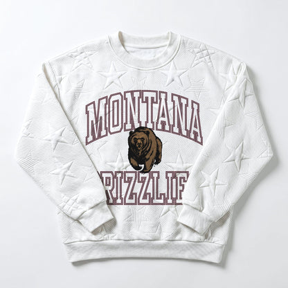 MONTANA GRIZZLIES BIG PLAY ENERGY EMBOSSED STAR CREWNECK