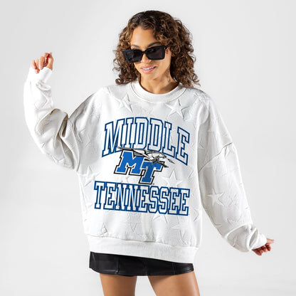 MIDDLE TENNESSEE STATE BLUE RAIDERS BIG PLAY ENERGY EMBOSSED STAR CREWNECK