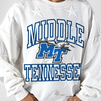 MIDDLE TENNESSEE STATE BLUE RAIDERS BIG PLAY ENERGY EMBOSSED STAR CREWNECK