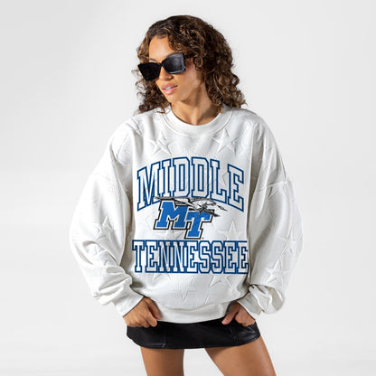 MIDDLE TENNESSEE STATE BLUE RAIDERS BIG PLAY ENERGY EMBOSSED STAR CREWNECK