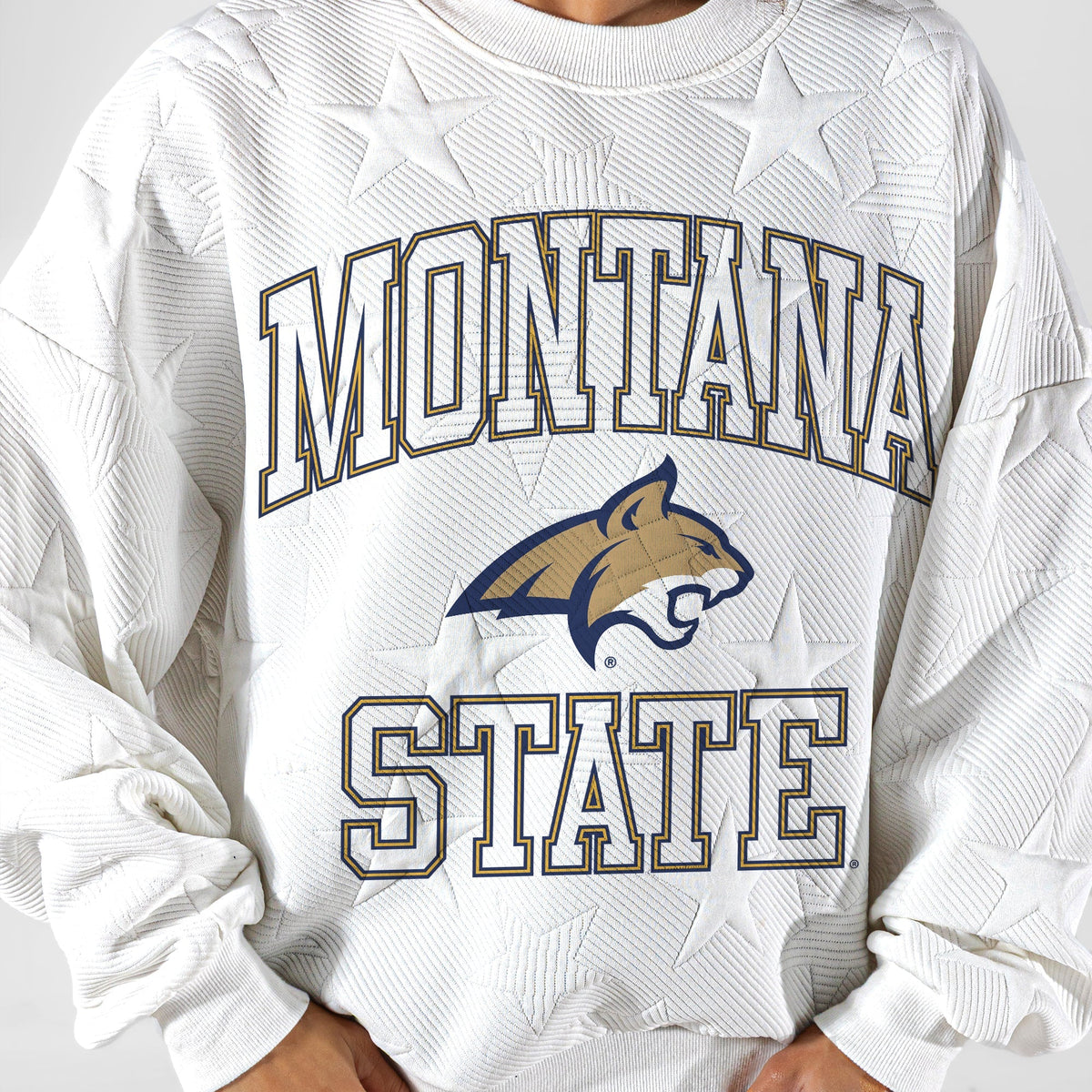 MONTANA STATE BOBCATS BIG PLAY ENERGY EMBOSSED STAR CREWNECK