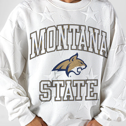 MONTANA STATE BOBCATS BIG PLAY ENERGY EMBOSSED STAR CREWNECK