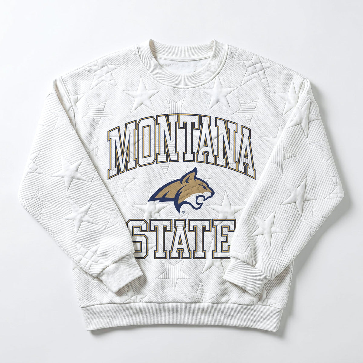 MONTANA STATE BOBCATS BIG PLAY ENERGY EMBOSSED STAR CREWNECK