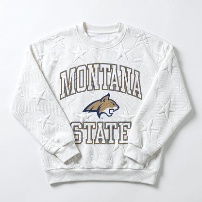 MONTANA STATE BOBCATS BIG PLAY ENERGY EMBOSSED STAR CREWNECK