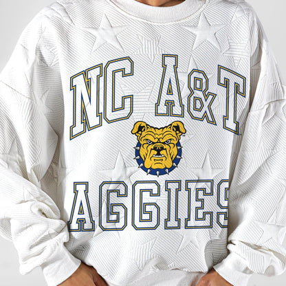 NORTH CAROLINA A&T STATE AGGIES BIG PLAY ENERGY EMBOSSED STAR CREWNECK