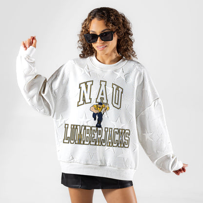 NORTHERN ARIZONA LUMBERJACKS BIG PLAY ENERGY EMBOSSED STAR CREWNECK