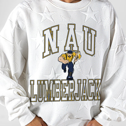 NORTHERN ARIZONA LUMBERJACKS BIG PLAY ENERGY EMBOSSED STAR CREWNECK