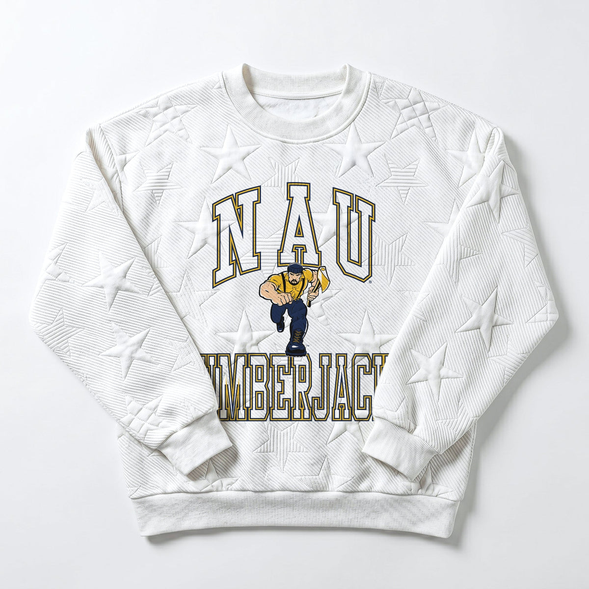 NORTHERN ARIZONA LUMBERJACKS BIG PLAY ENERGY EMBOSSED STAR CREWNECK