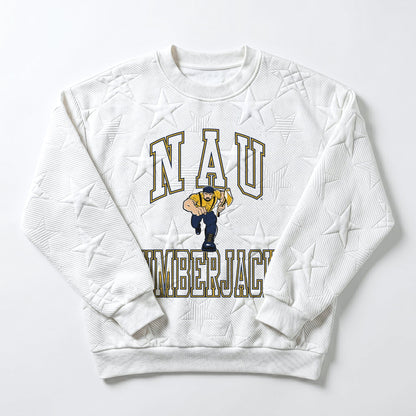 NORTHERN ARIZONA LUMBERJACKS BIG PLAY ENERGY EMBOSSED STAR CREWNECK