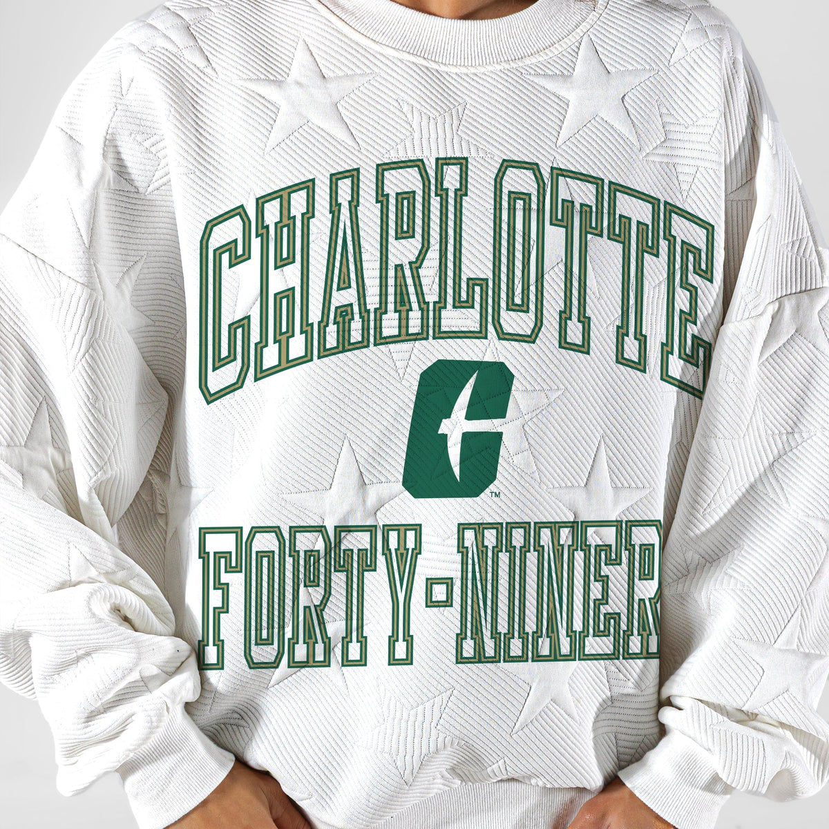 CHARLOTTE 49ERS BIG PLAY ENERGY EMBOSSED STAR CREWNECK