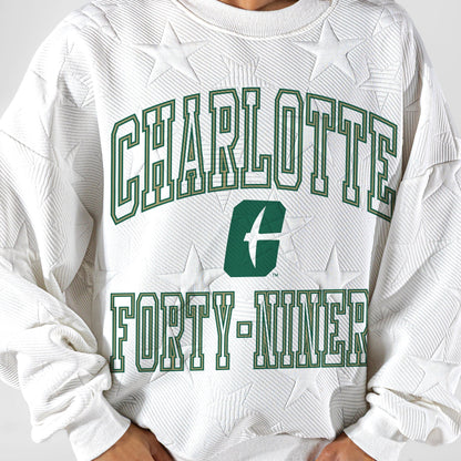 CHARLOTTE 49ERS BIG PLAY ENERGY EMBOSSED STAR CREWNECK