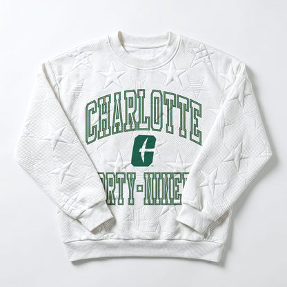 CHARLOTTE 49ERS BIG PLAY ENERGY EMBOSSED STAR CREWNECK
