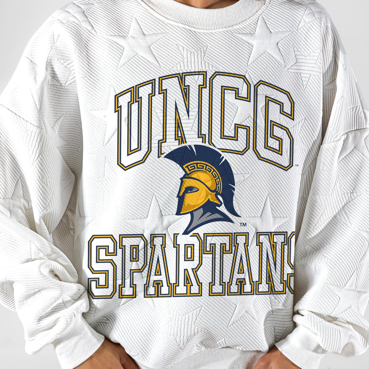 UNC GREENSBORO SPARTANS BIG PLAY ENERGY EMBOSSED STAR CREWNECK
