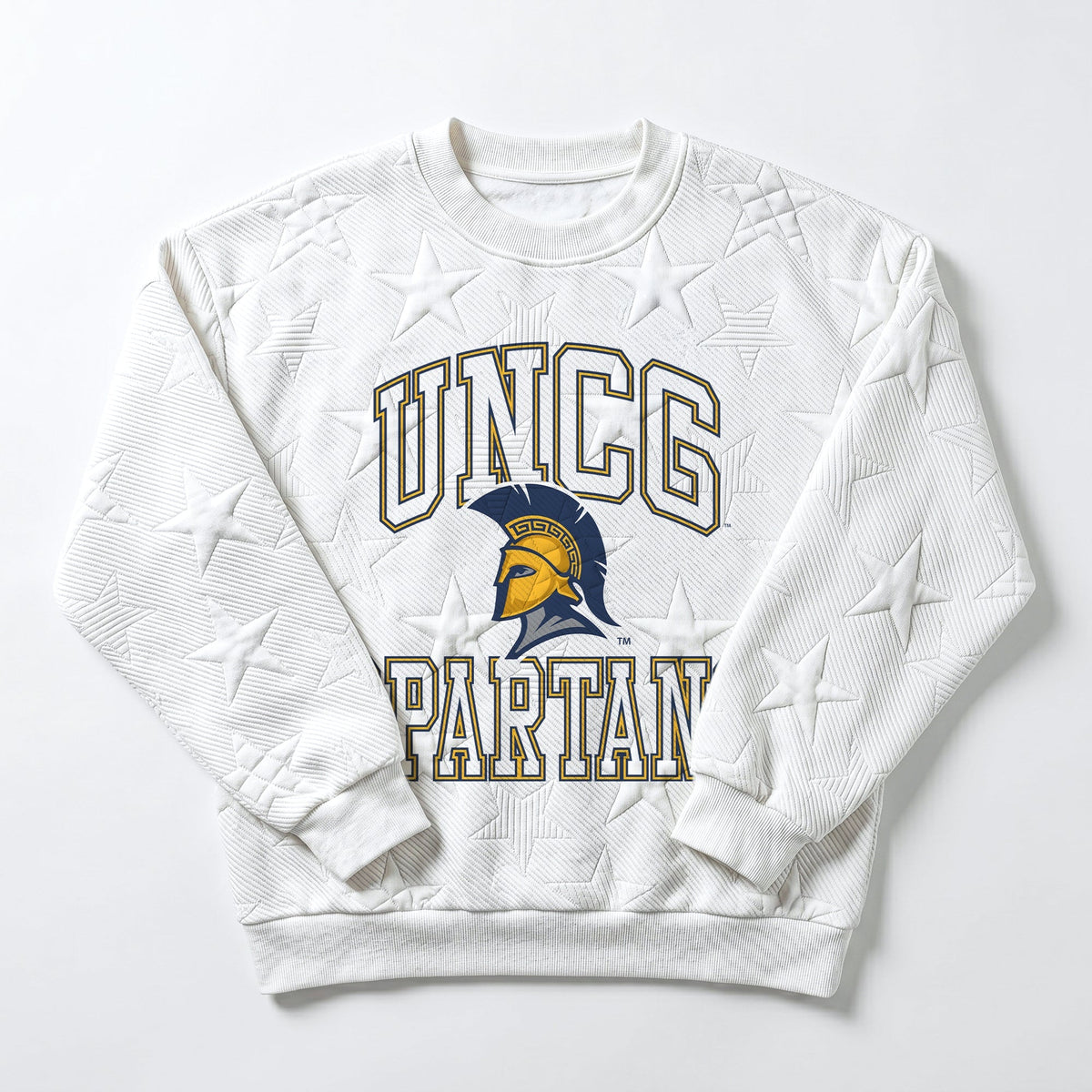 UNC GREENSBORO SPARTANS BIG PLAY ENERGY EMBOSSED STAR CREWNECK