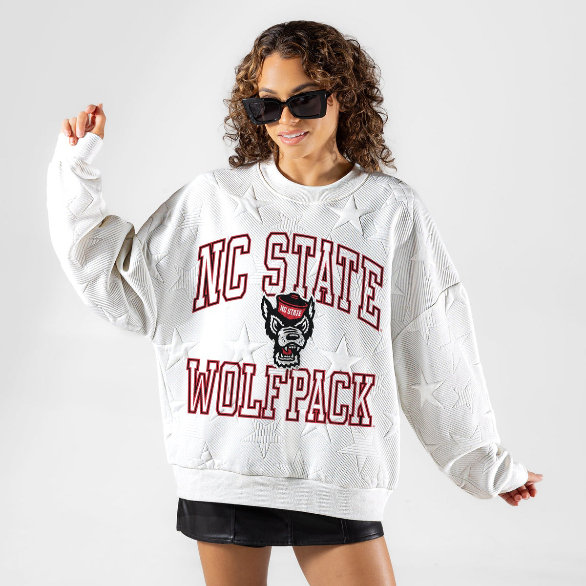 NORTH CAROLINA STATE WOLFPACK BIG PLAY ENERGY EMBOSSED STAR CREWNECK