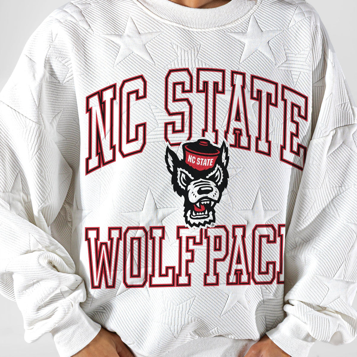 NORTH CAROLINA STATE WOLFPACK BIG PLAY ENERGY EMBOSSED STAR CREWNECK