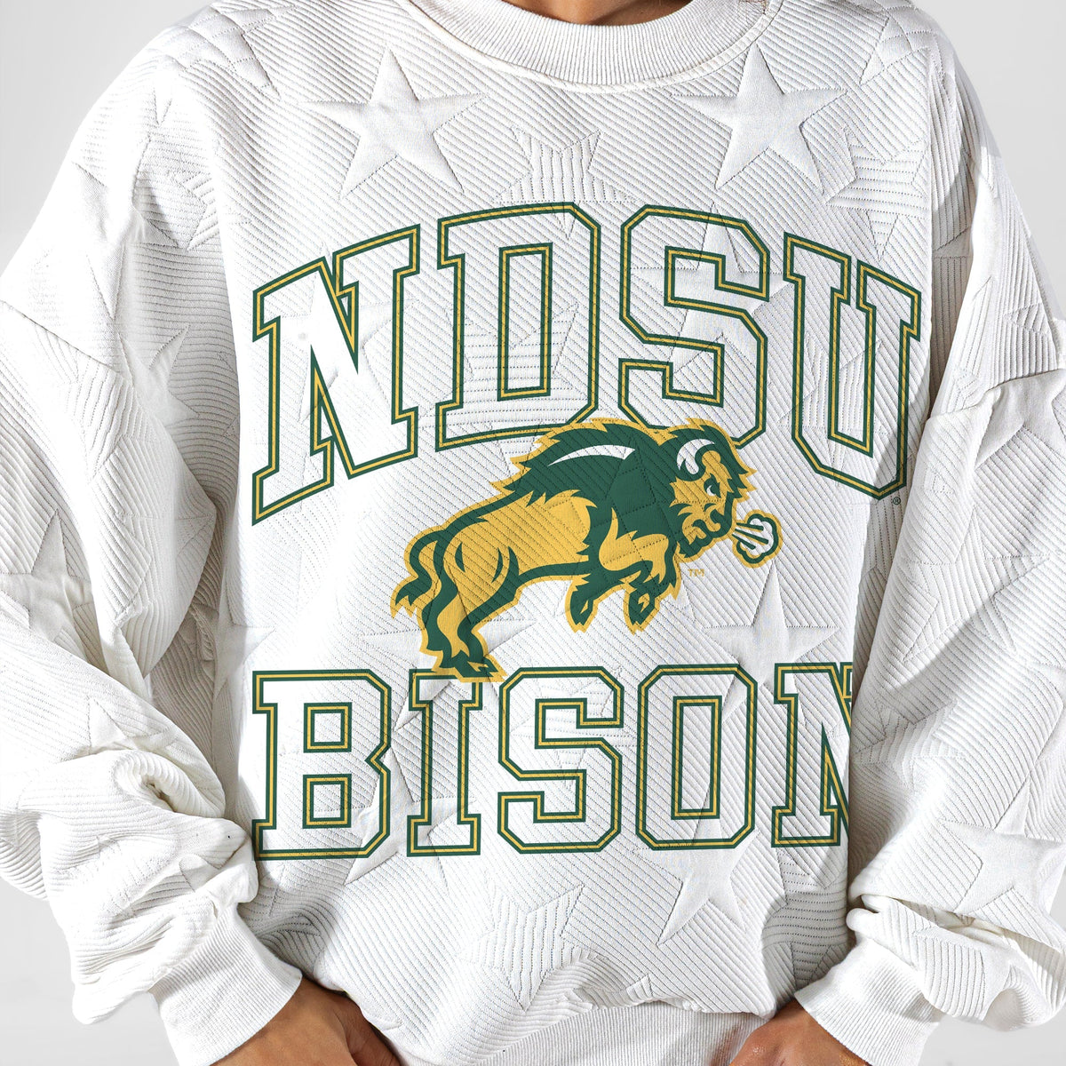 NORTH DAKOTA STATE BISON BIG PLAY ENERGY EMBOSSED STAR CREWNECK