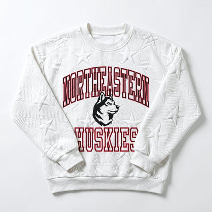 NORTHEASTERN HUSKIES BIG PLAY ENERGY EMBOSSED STAR CREWNECK