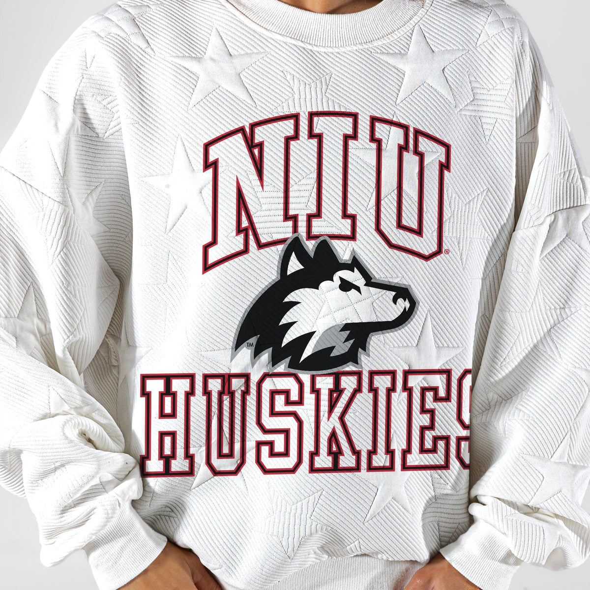 NORTHERN ILLINOIS HUSKIES BIG PLAY ENERGY EMBOSSED STAR CREWNECK