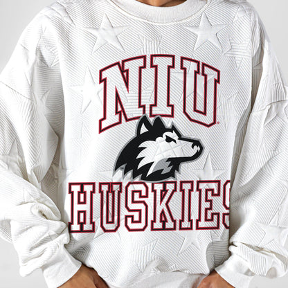 NORTHERN ILLINOIS HUSKIES BIG PLAY ENERGY EMBOSSED STAR CREWNECK