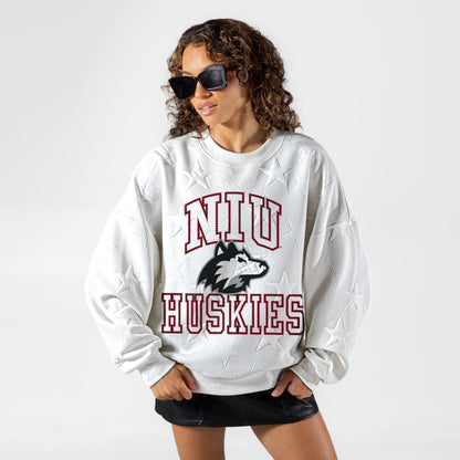 NORTHERN ILLINOIS HUSKIES BIG PLAY ENERGY EMBOSSED STAR CREWNECK