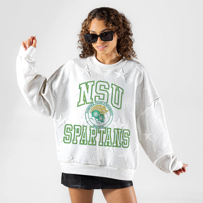 NORFOLK STATE SPARTANS BIG PLAY ENERGY EMBOSSED STAR CREWNECK