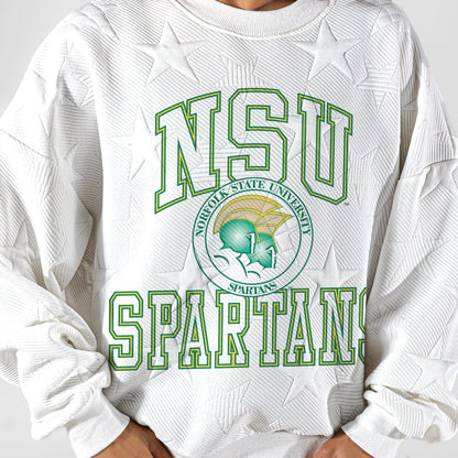NORFOLK STATE SPARTANS BIG PLAY ENERGY EMBOSSED STAR CREWNECK