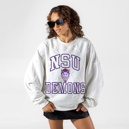 NORTHWESTERN STATE DEMONS BIG PLAY ENERGY EMBOSSED STAR CREWNECK