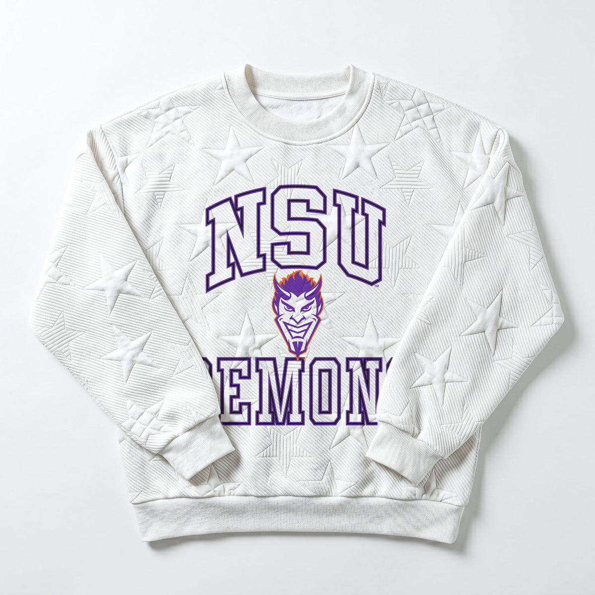 NORTHWESTERN STATE DEMONS BIG PLAY ENERGY EMBOSSED STAR CREWNECK