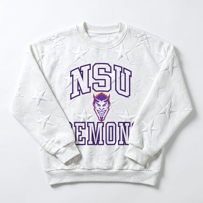 NORTHWESTERN STATE DEMONS BIG PLAY ENERGY EMBOSSED STAR CREWNECK