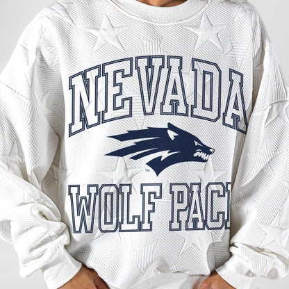 NEVADA WOLF PACK BIG PLAY ENERGY EMBOSSED STAR CREWNECK