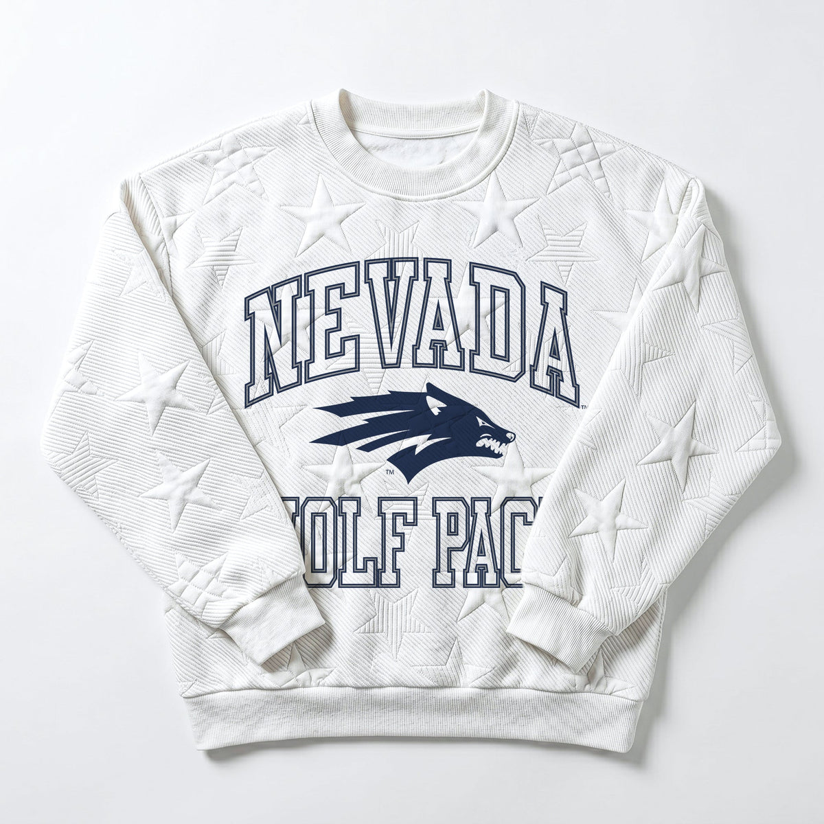 NEVADA WOLF PACK BIG PLAY ENERGY EMBOSSED STAR CREWNECK
