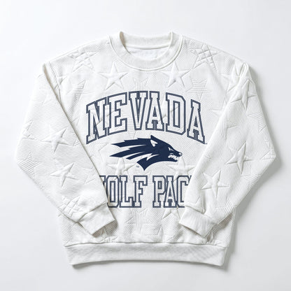 NEVADA WOLF PACK BIG PLAY ENERGY EMBOSSED STAR CREWNECK