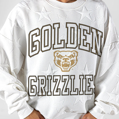 OAKLAND GOLDEN GRIZZLIES BIG PLAY ENERGY EMBOSSED STAR CREWNECK