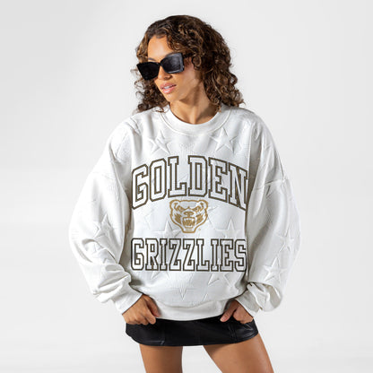 OAKLAND GOLDEN GRIZZLIES BIG PLAY ENERGY EMBOSSED STAR CREWNECK