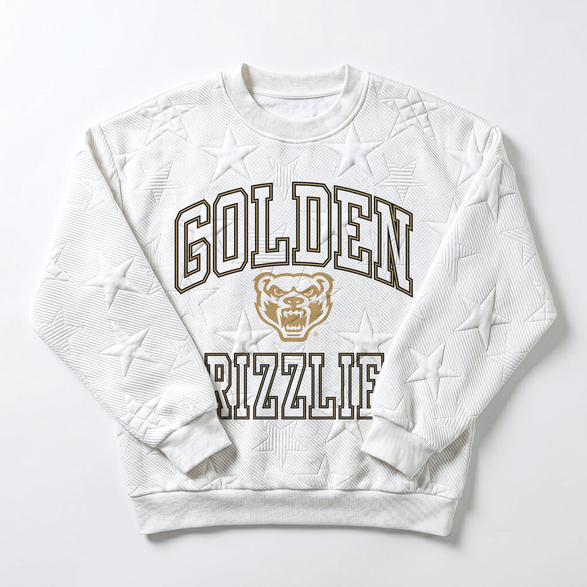 OAKLAND GOLDEN GRIZZLIES BIG PLAY ENERGY EMBOSSED STAR CREWNECK
