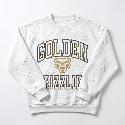OAKLAND GOLDEN GRIZZLIES BIG PLAY ENERGY EMBOSSED STAR CREWNECK