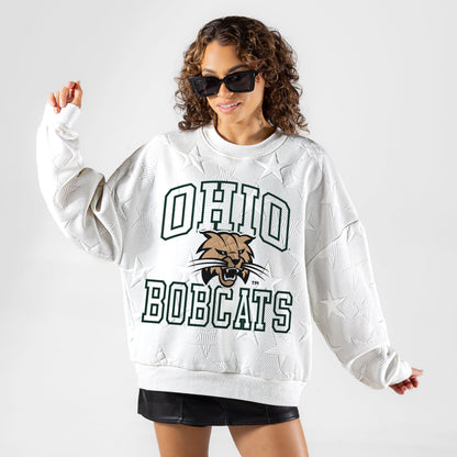 OHIO BOBCATS BIG PLAY ENERGY EMBOSSED STAR CREWNECK