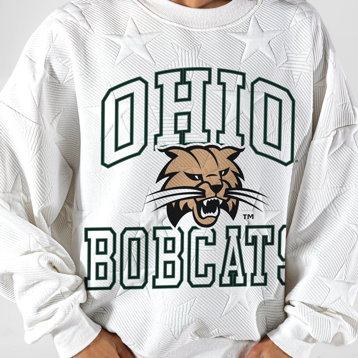 OHIO BOBCATS BIG PLAY ENERGY EMBOSSED STAR CREWNECK